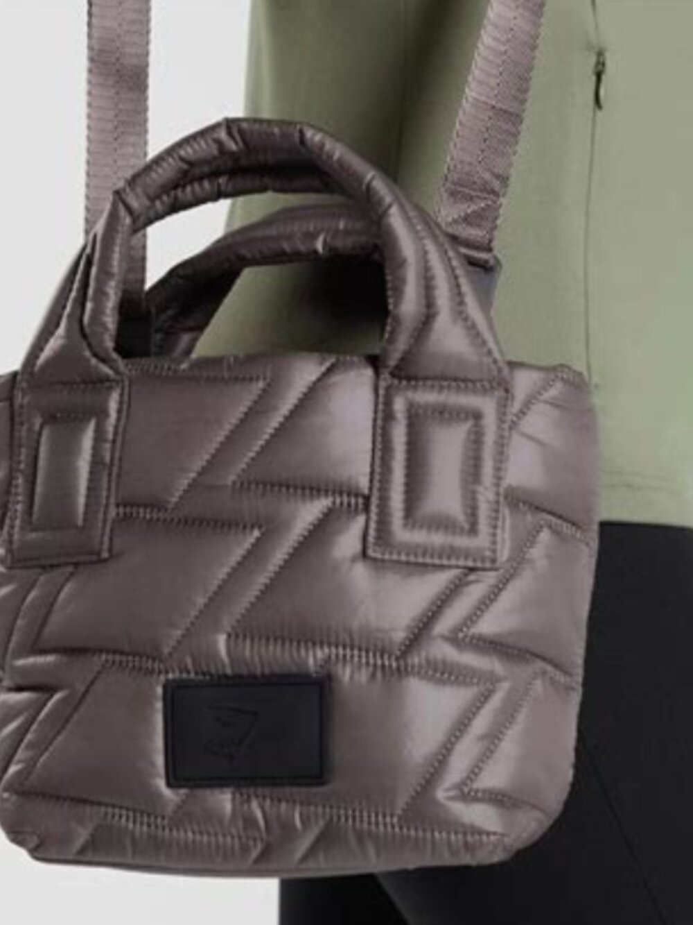 GYMSHARK Quilted Mini Tote Bag in Mauve